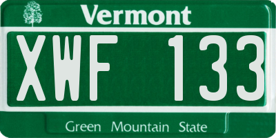 VT license plate XWF133