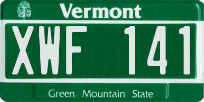 VT license plate XWF141