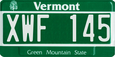 VT license plate XWF145