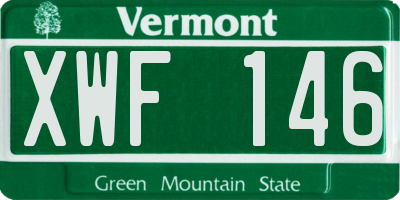 VT license plate XWF146