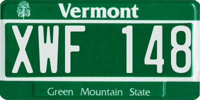 VT license plate XWF148