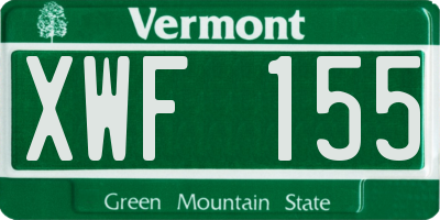 VT license plate XWF155