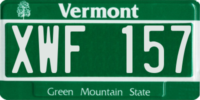 VT license plate XWF157