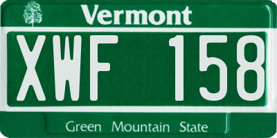 VT license plate XWF158