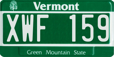 VT license plate XWF159
