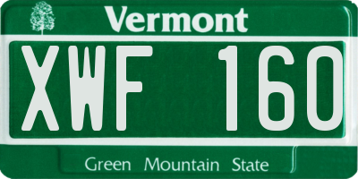 VT license plate XWF160