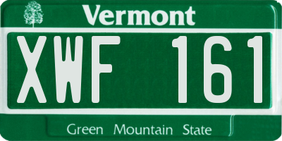 VT license plate XWF161