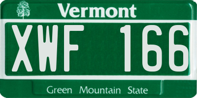 VT license plate XWF166