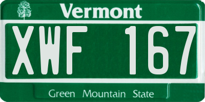 VT license plate XWF167
