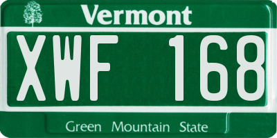 VT license plate XWF168
