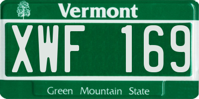 VT license plate XWF169