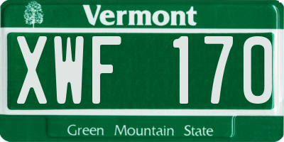 VT license plate XWF170