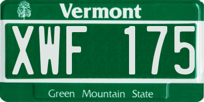 VT license plate XWF175