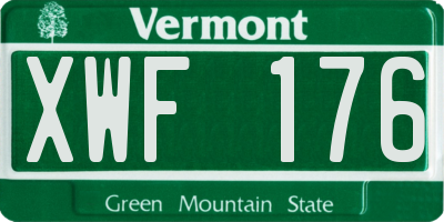 VT license plate XWF176