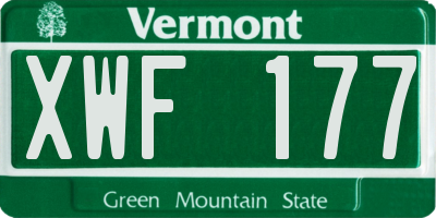 VT license plate XWF177