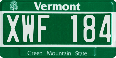 VT license plate XWF184