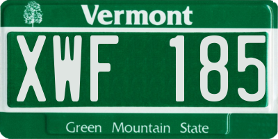 VT license plate XWF185