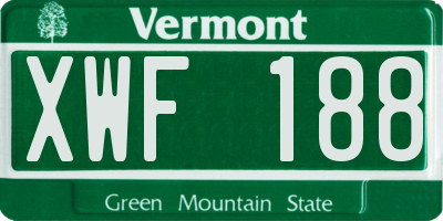 VT license plate XWF188