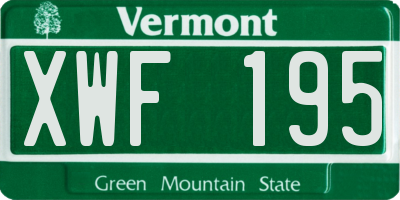 VT license plate XWF195