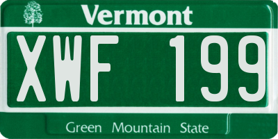 VT license plate XWF199