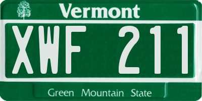 VT license plate XWF211