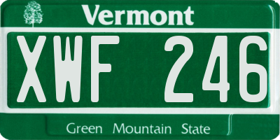 VT license plate XWF246