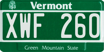 VT license plate XWF260