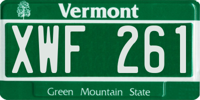 VT license plate XWF261