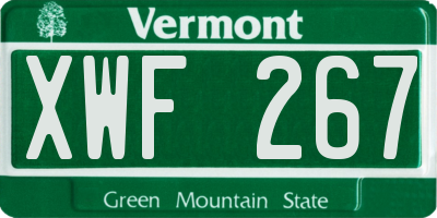 VT license plate XWF267