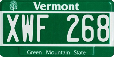 VT license plate XWF268
