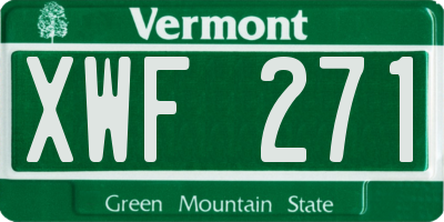 VT license plate XWF271