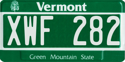 VT license plate XWF282
