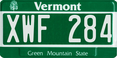 VT license plate XWF284