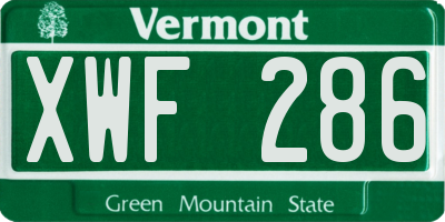VT license plate XWF286
