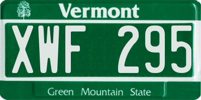 VT license plate XWF295
