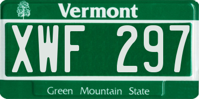 VT license plate XWF297
