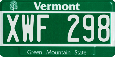 VT license plate XWF298