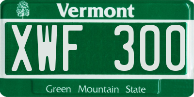 VT license plate XWF300