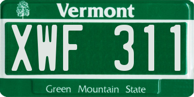 VT license plate XWF311