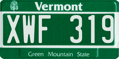 VT license plate XWF319