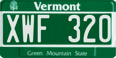 VT license plate XWF320