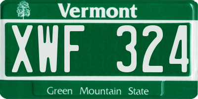 VT license plate XWF324
