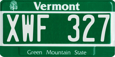 VT license plate XWF327