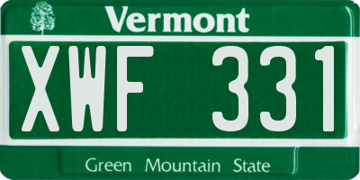 VT license plate XWF331