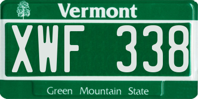 VT license plate XWF338