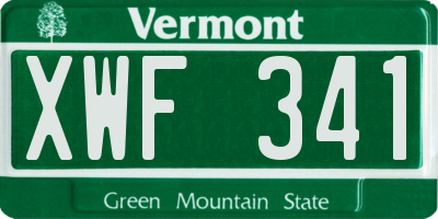 VT license plate XWF341