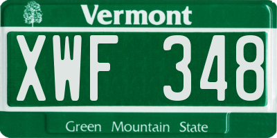 VT license plate XWF348