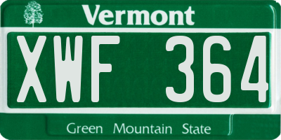 VT license plate XWF364