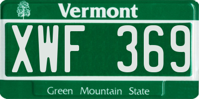 VT license plate XWF369