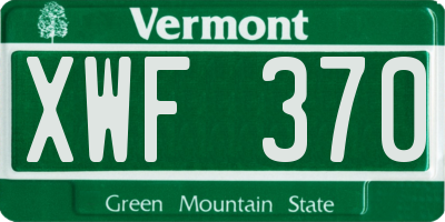 VT license plate XWF370